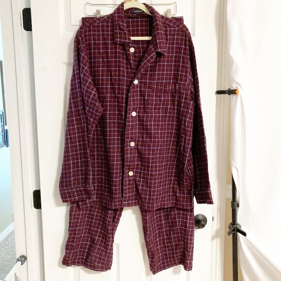 Lands' End 100% Cotton Flannel PJ Set Size L - Picture 1 of 10